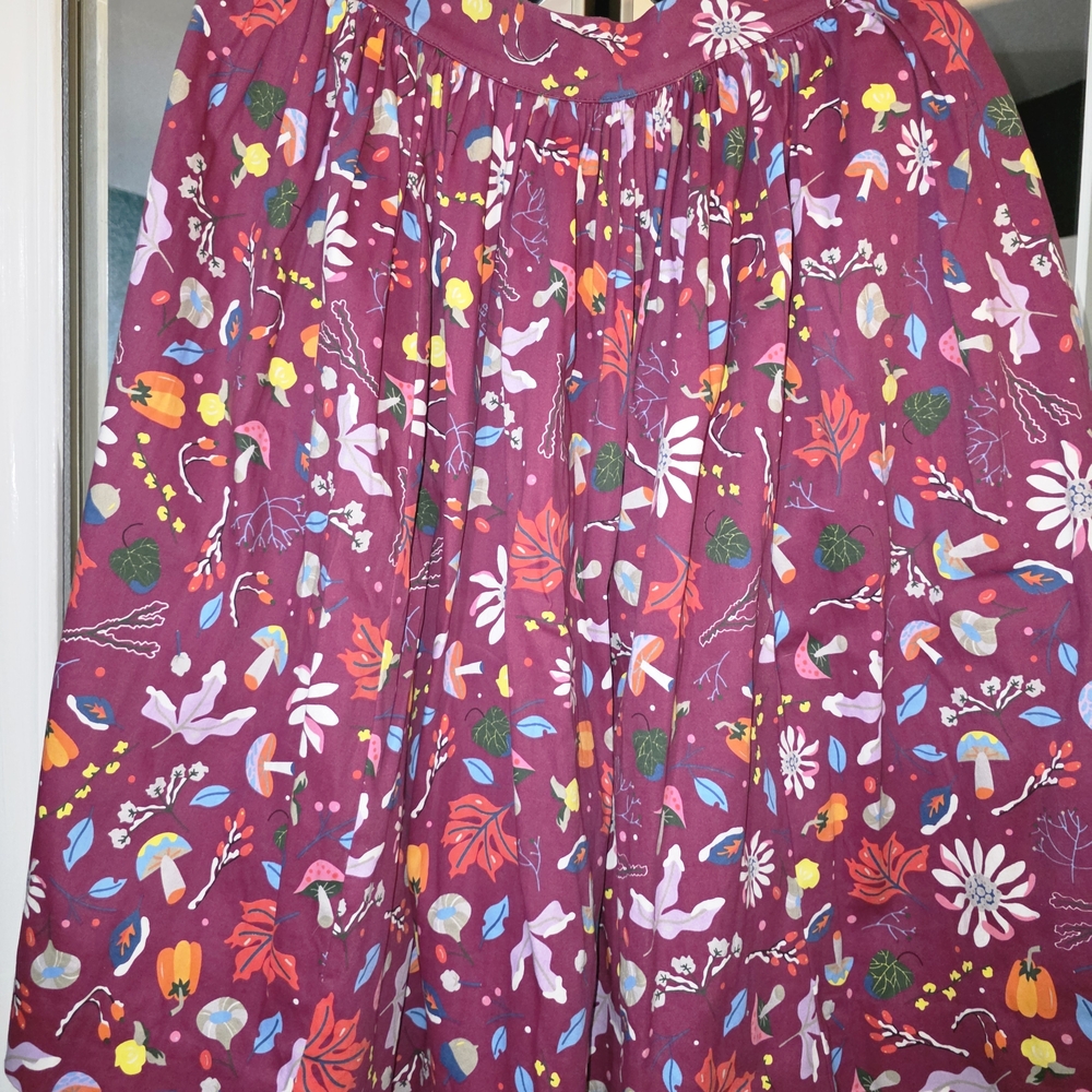 Pinup Couture A-Line Skirt - Purple Floral - Picture 2 of 3